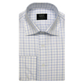 Mens Bespoke Light Sky Blue Check Shirts