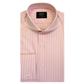  Mens bespoke Pink With White Stripe Shirts