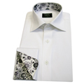 Mens Bespoke shirts  Contrast Fabric With Sea Shell Fabric